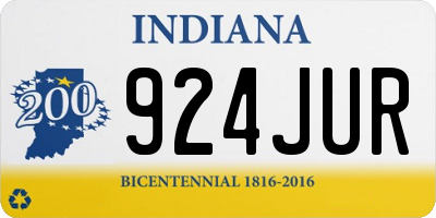 IN license plate 924JUR