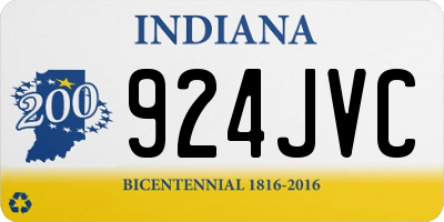 IN license plate 924JVC