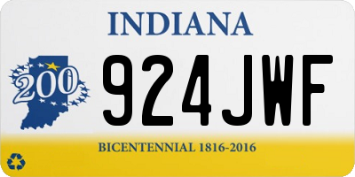 IN license plate 924JWF