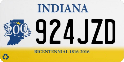 IN license plate 924JZD