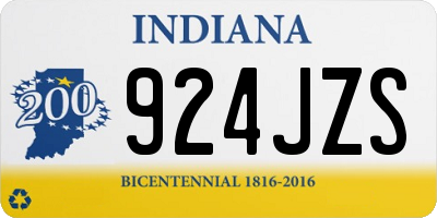 IN license plate 924JZS