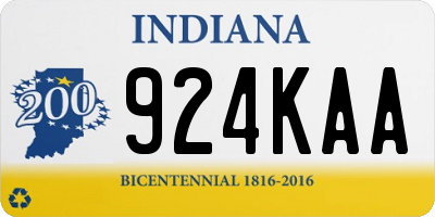 IN license plate 924KAA