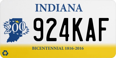 IN license plate 924KAF