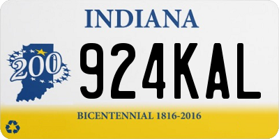 IN license plate 924KAL