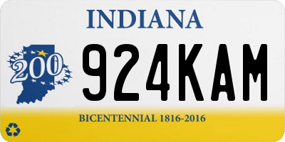 IN license plate 924KAM