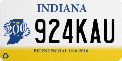 IN license plate 924KAU