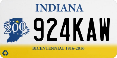 IN license plate 924KAW
