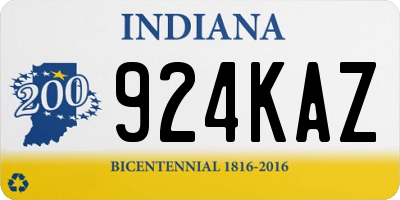 IN license plate 924KAZ