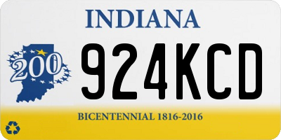 IN license plate 924KCD