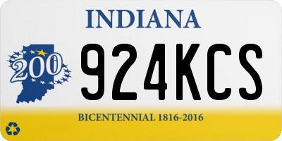 IN license plate 924KCS