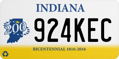 IN license plate 924KEC