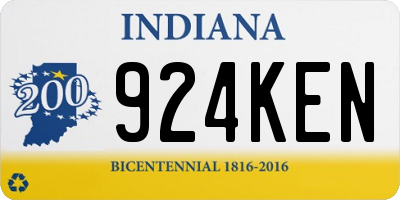 IN license plate 924KEN