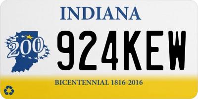 IN license plate 924KEW