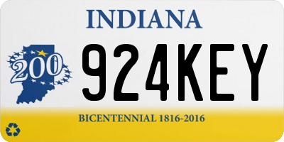 IN license plate 924KEY