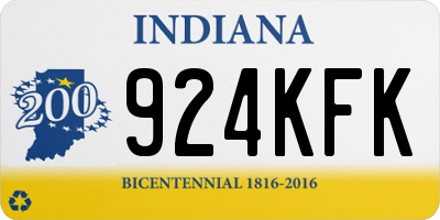IN license plate 924KFK