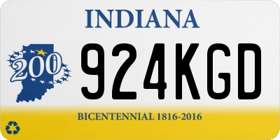 IN license plate 924KGD