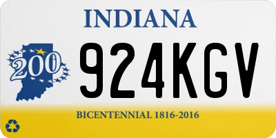 IN license plate 924KGV