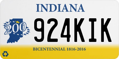 IN license plate 924KIK