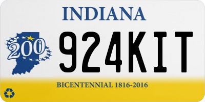 IN license plate 924KIT