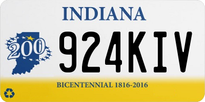 IN license plate 924KIV