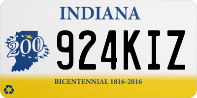 IN license plate 924KIZ