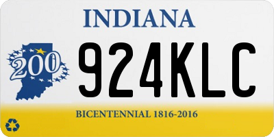 IN license plate 924KLC