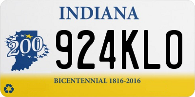 IN license plate 924KLO