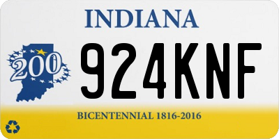 IN license plate 924KNF