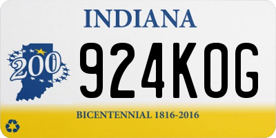 IN license plate 924KOG