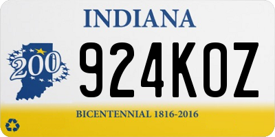 IN license plate 924KOZ