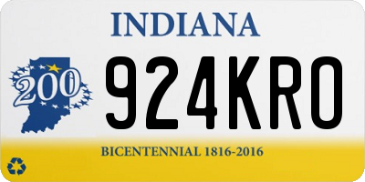 IN license plate 924KRO