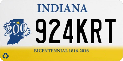 IN license plate 924KRT
