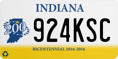 IN license plate 924KSC
