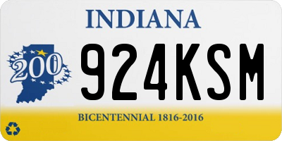 IN license plate 924KSM