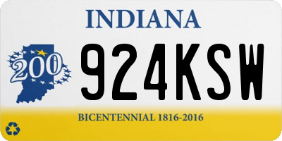 IN license plate 924KSW