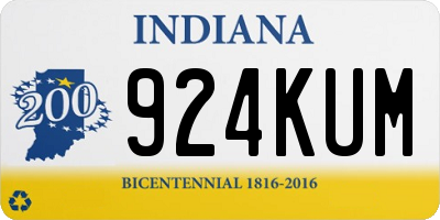 IN license plate 924KUM