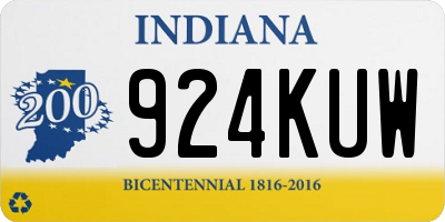 IN license plate 924KUW