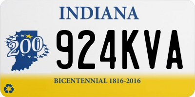 IN license plate 924KVA