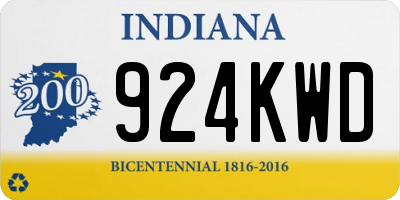 IN license plate 924KWD