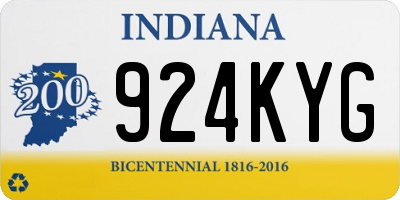 IN license plate 924KYG