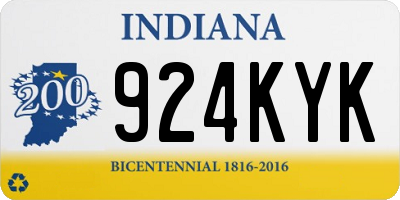 IN license plate 924KYK