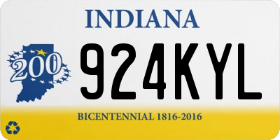 IN license plate 924KYL