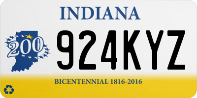IN license plate 924KYZ