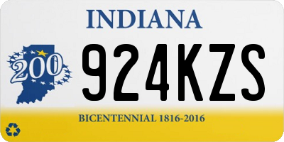 IN license plate 924KZS