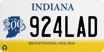 IN license plate 924LAD