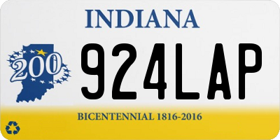 IN license plate 924LAP