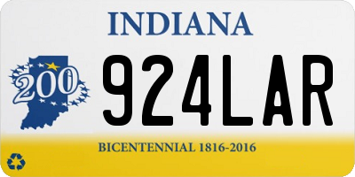 IN license plate 924LAR