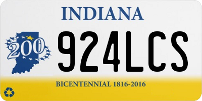 IN license plate 924LCS