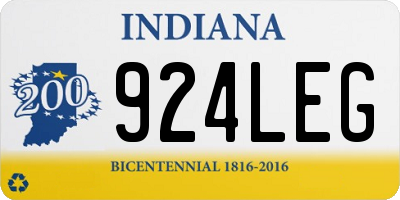 IN license plate 924LEG