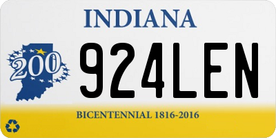 IN license plate 924LEN